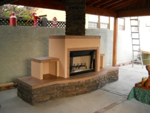 Fireplace w/ Custom Chimney